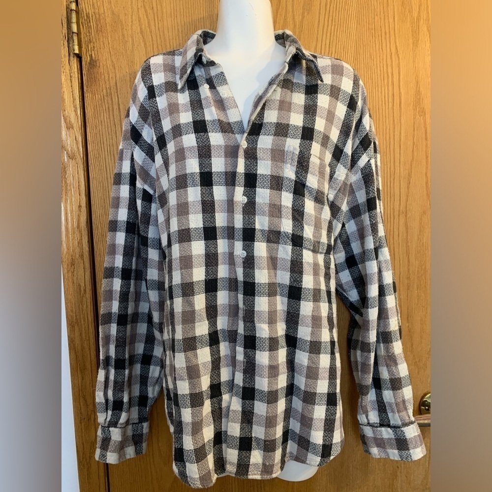 Riggins country cotton plaid button up shirt XL